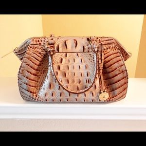 NWOT Brahmin Small Faye Satchel in Creme Brûlée